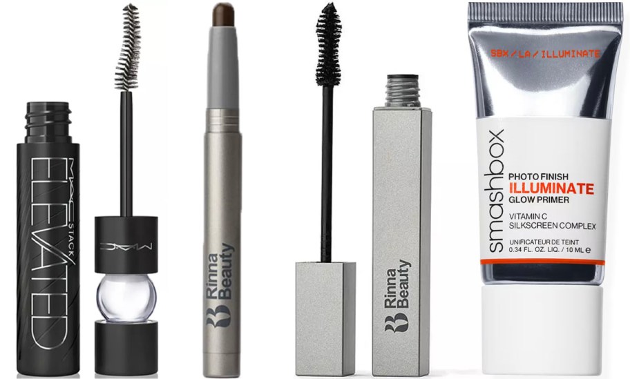 mac mascara, rianna eye shadow and mascara, and smashbox primer 