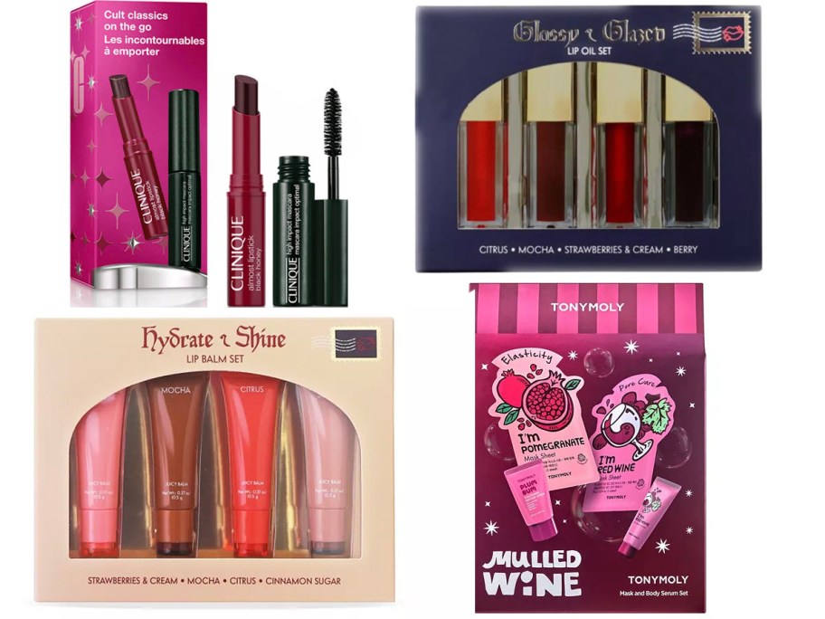 clinique, macys, and tonymoly giftsets 