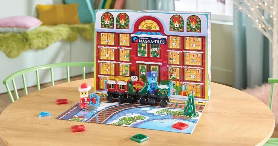 magna-tiles advent calendar on table