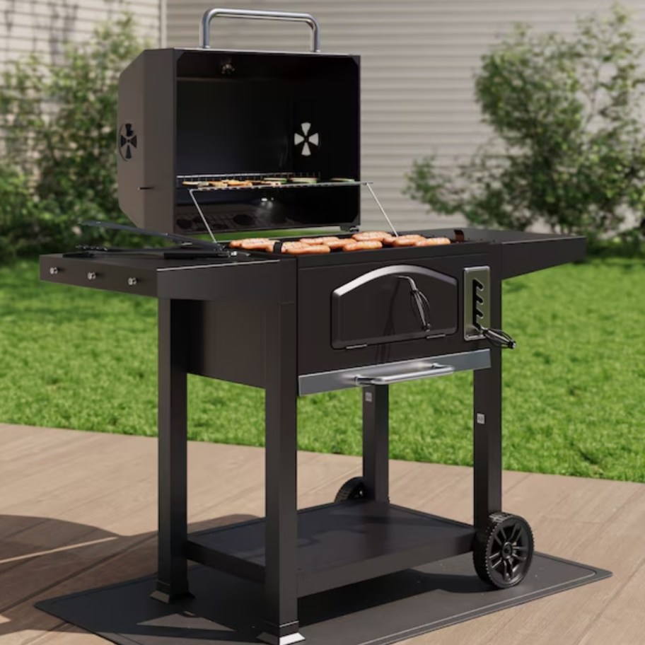 charcoal grill on a patio