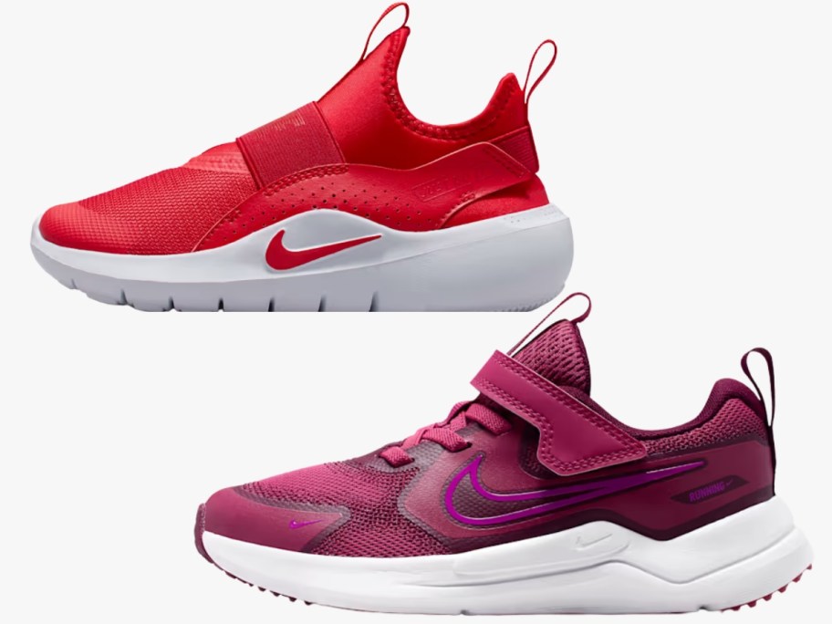 two Nike kids shoes