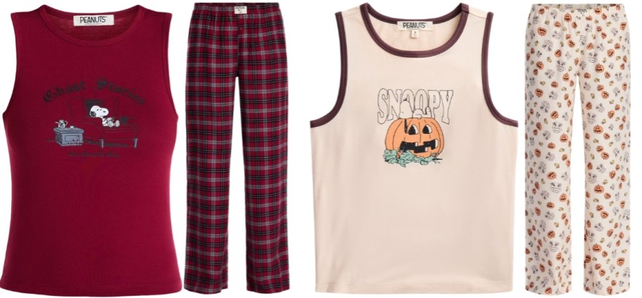 peanuts pajama separates tanks and pants