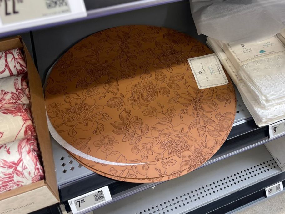 The Pioneer Woman Faux Leather Placemat on shelf in store