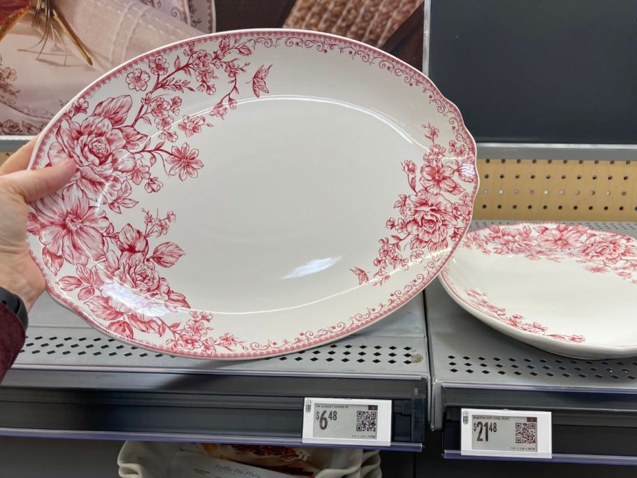 The Pioneer Woman Agatha Stoneware 16" Serving Platter in hand in store