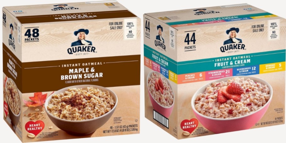 two multicount boxes of oatmeal packets