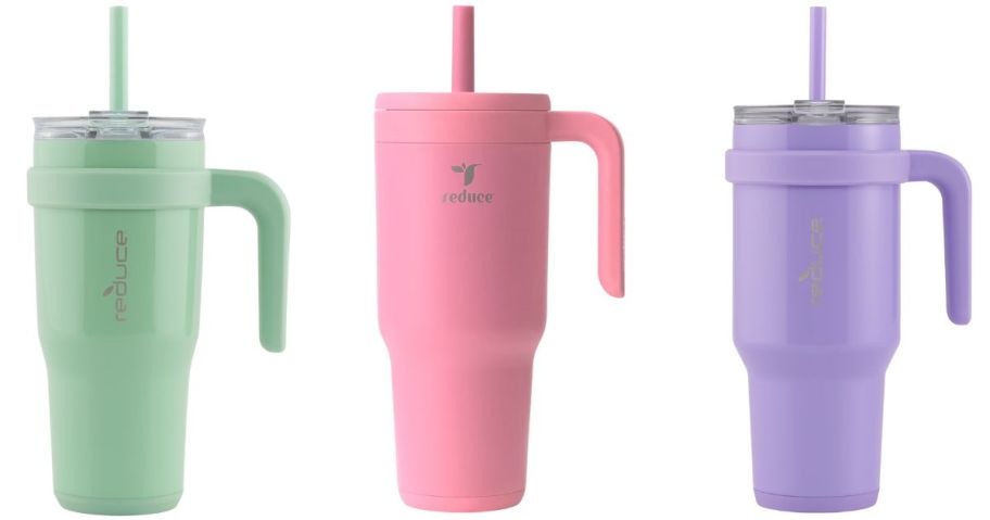three reduce tumblers