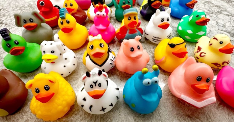 assortment of rubber ducks