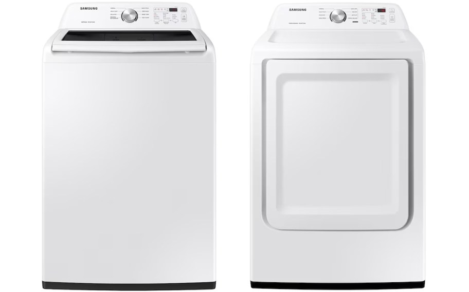 white samsung washer and dryer