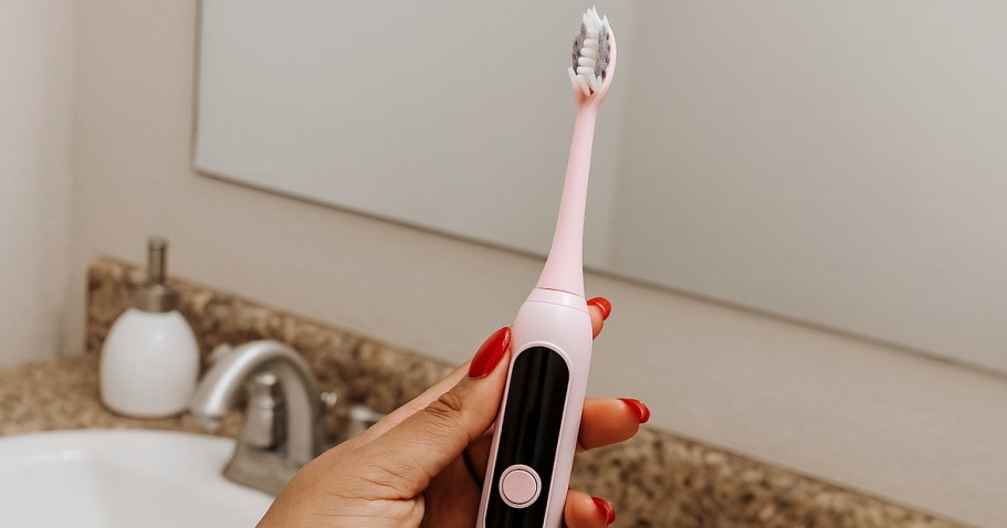 Electric Toothbrush w/ 10 Brush Heads & Case Only $8.99 on Amazon