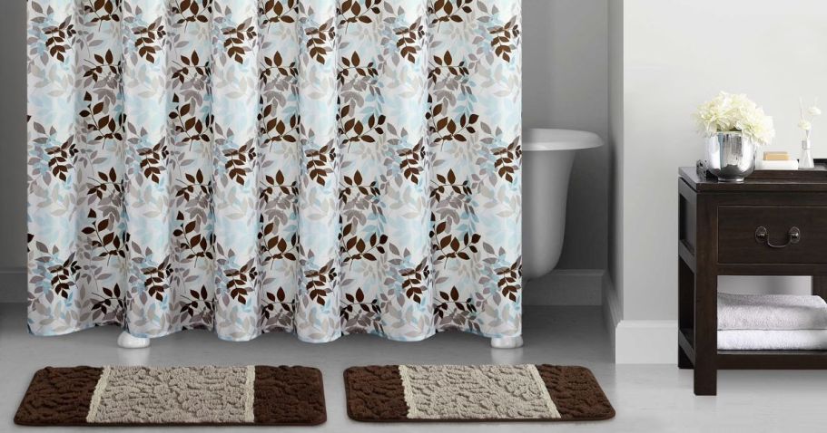 Shower Curtain Accessory Set w/ Bath Mats Only $10.92 on Walmart.com