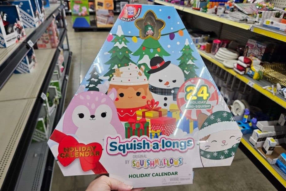 squishmallows advent calendar on a store shelf