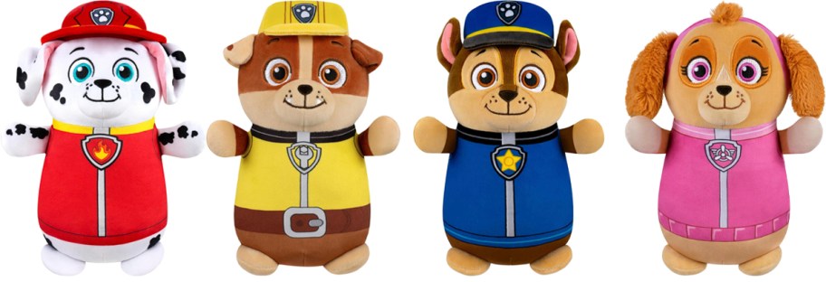 4 squishmallows paw patrol plush toys 