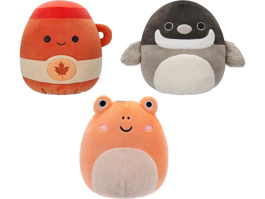 maple and frog squishmallow plush