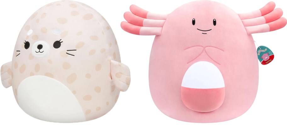 seal and pokemon squishmallow plush 