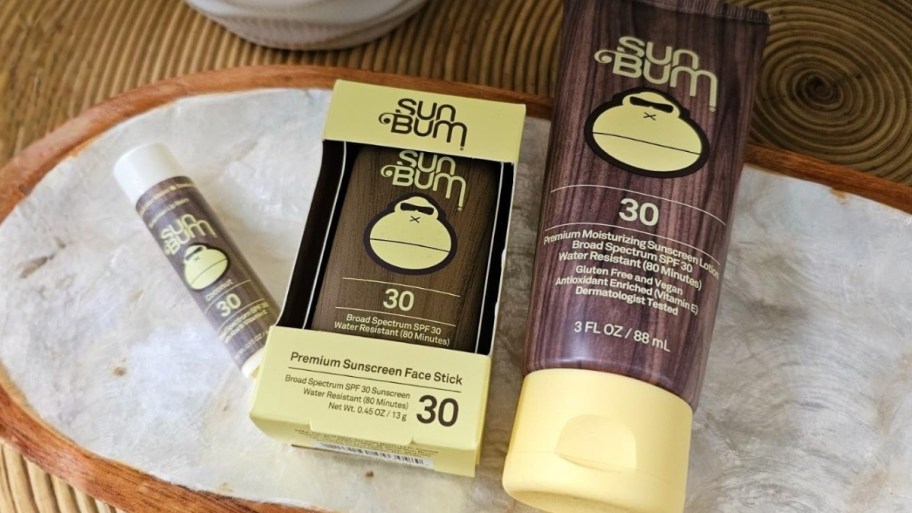 sun bum travel kit with lotion face stick and lip balm
