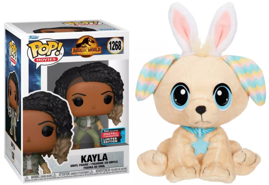 A Funko and a puppy toy.