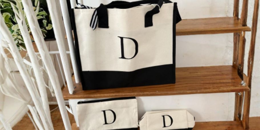 Initial Canvas Tote w/ 2 Makeup Bags Just $12.99 Shipped on Amazon (Reg. $36)