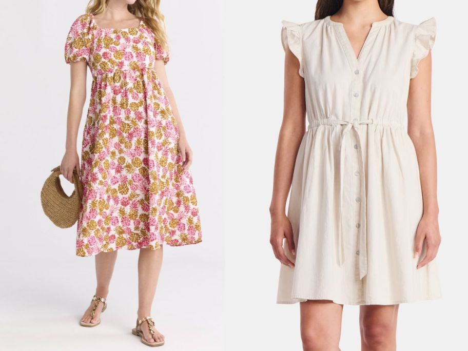 two women wearing walmart dresses