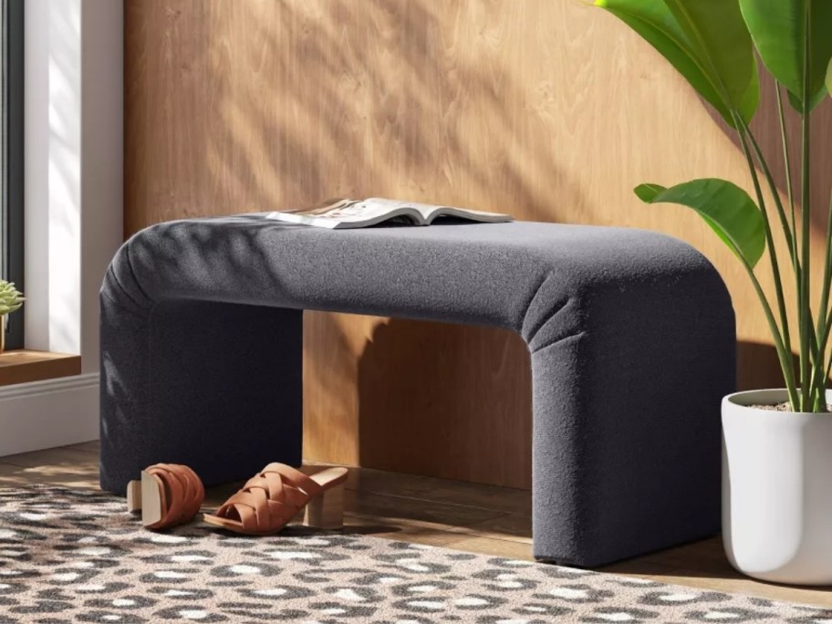 an arched waterfall bench