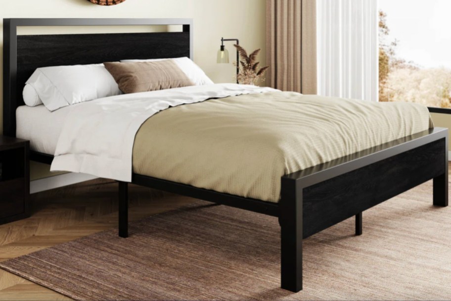 black metal bedframe