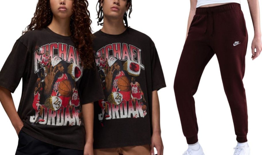 two different nike clothing items