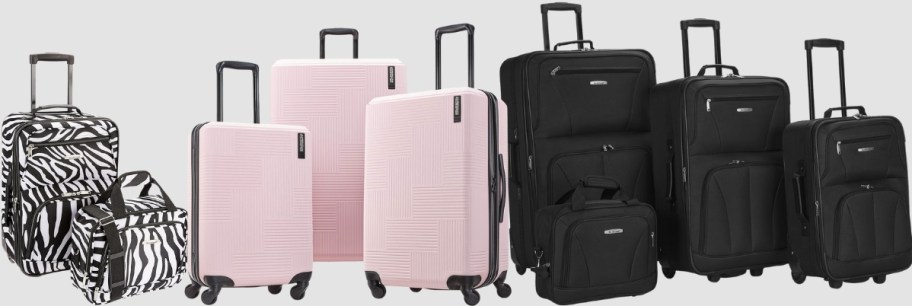 luggage sets in 3 different colors