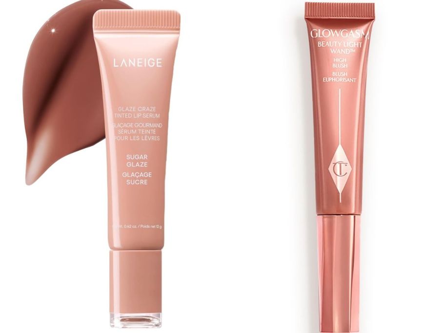 Stock image of a Laneige lip and Charlotte Tillbury highlighter
