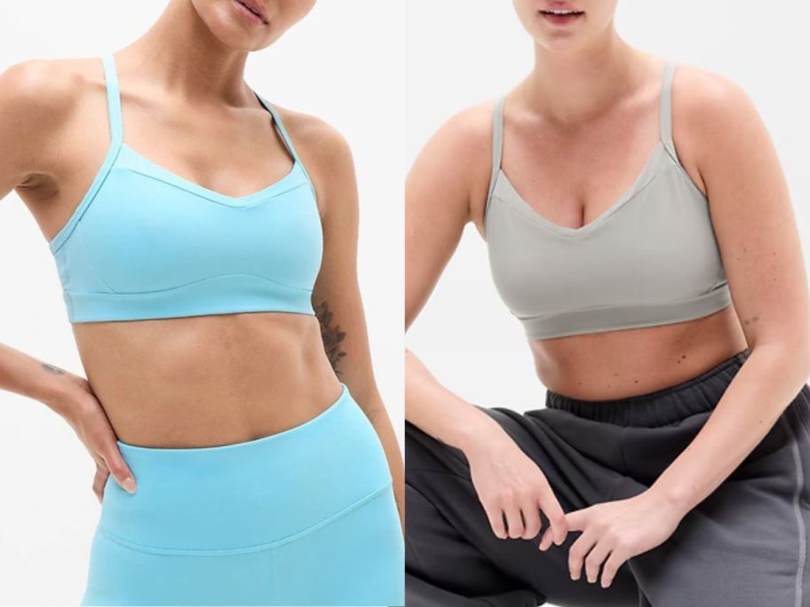 Two women wearing Athleta Sports Bras