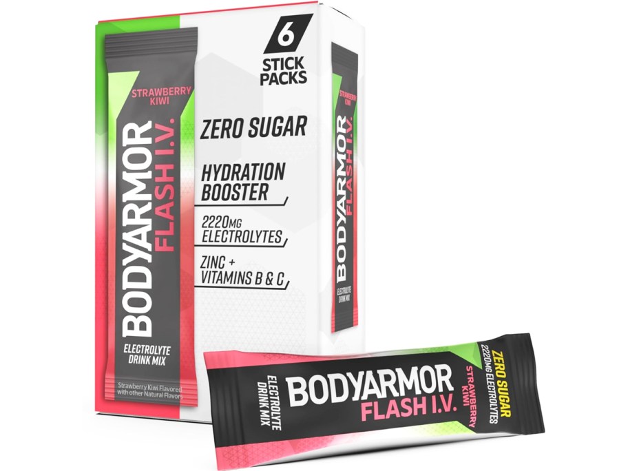 box of BODYARMOR Flash IV Electrolyte Packets