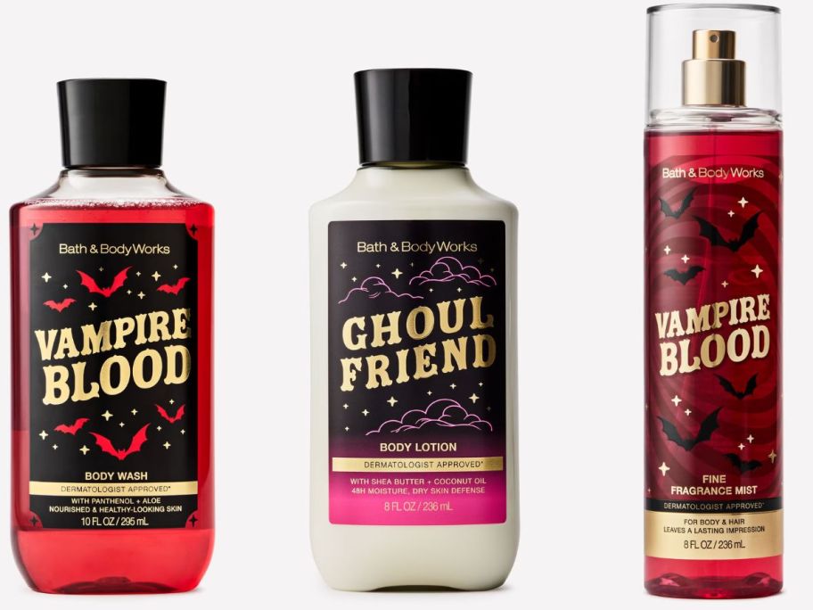 Stock images of 3 Bath & Body Works Halloween Body Care Items