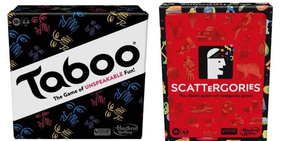 Taboo and scattergories board games stock images