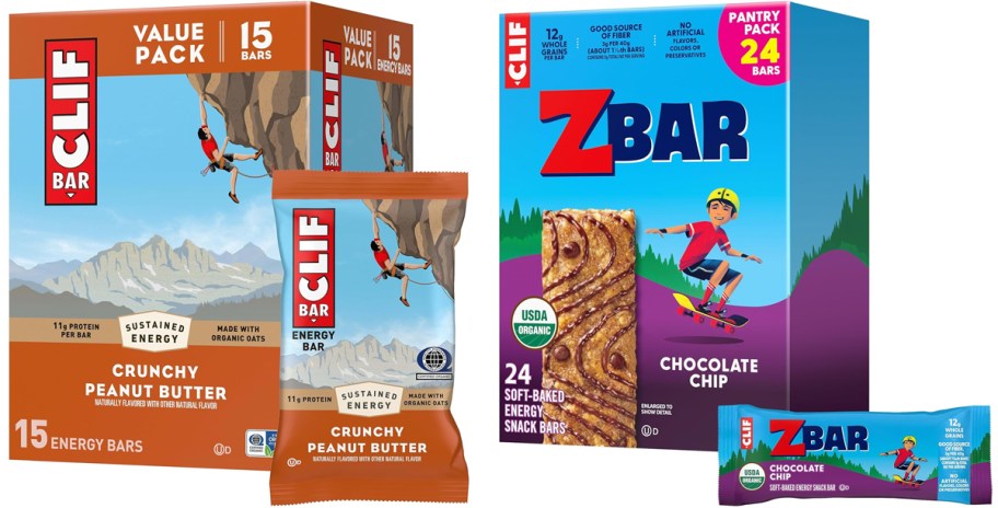 two boxes of CLIF bars