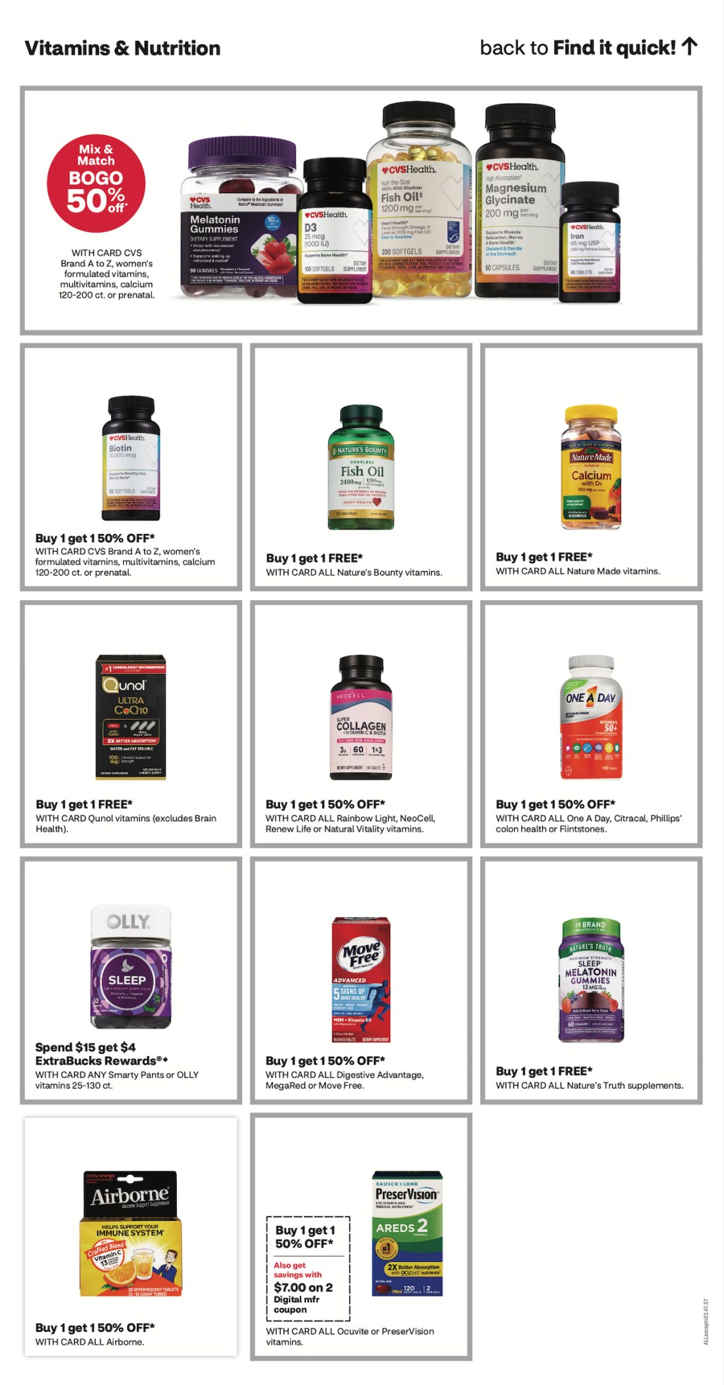 page from CVS ad