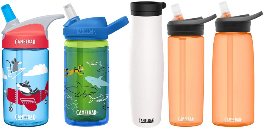 CamelBak eddy Kids 12oz, eddy Kids Sharks Insulated 14oz, Beck Vacuum Insulated Stainless Steel 20oz, eddy+ Straw Top 20oz, eddy+ Straw Top 32oz Water Bottles