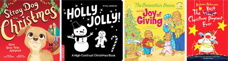4 christmas kids books in a row