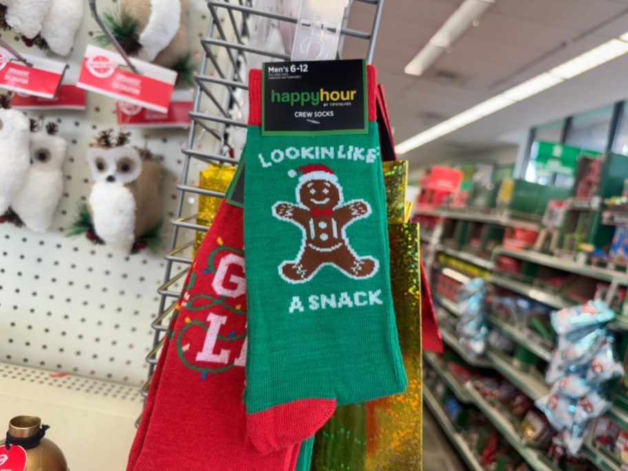 Christmas crew socks at Dollar Tree.