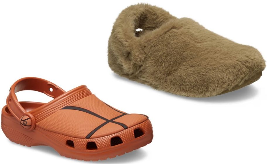 Stock images of two Crocs shoes