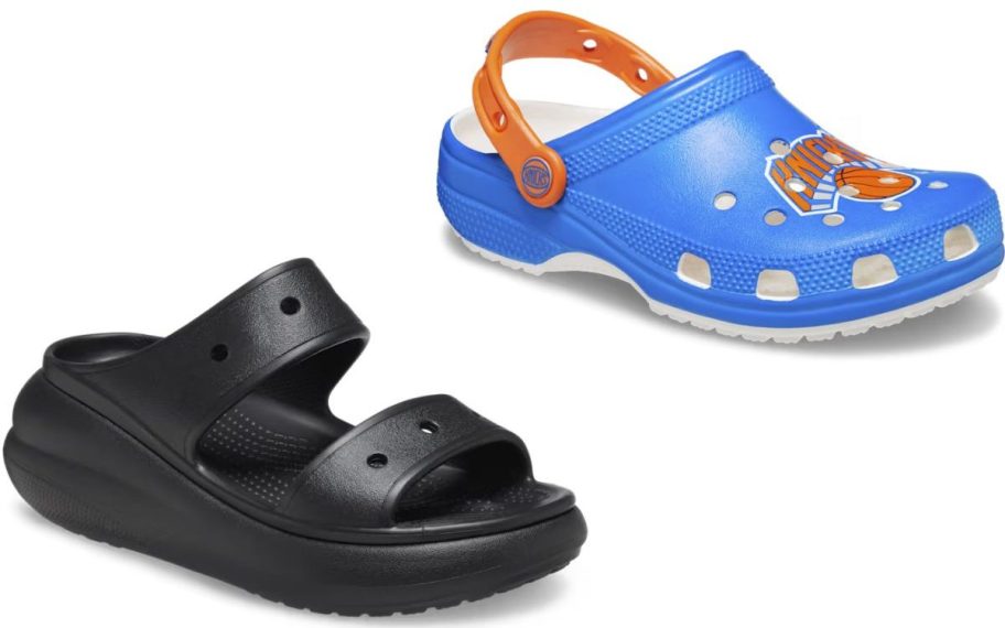 Stock images of two Crocs shoes