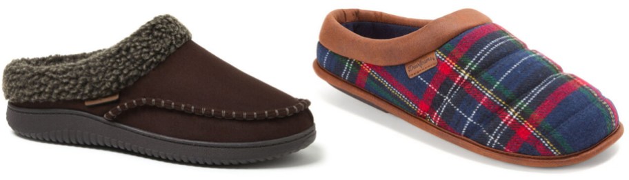 Deerfoams Men's Marshall Microsuede Moc Toe Clog With Berber Cuff and Asher Quilted Marled Knit Clog