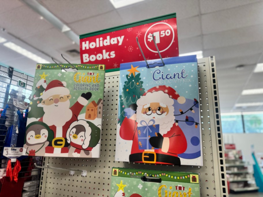 Giant Christmas activity books at Dollar Tree.