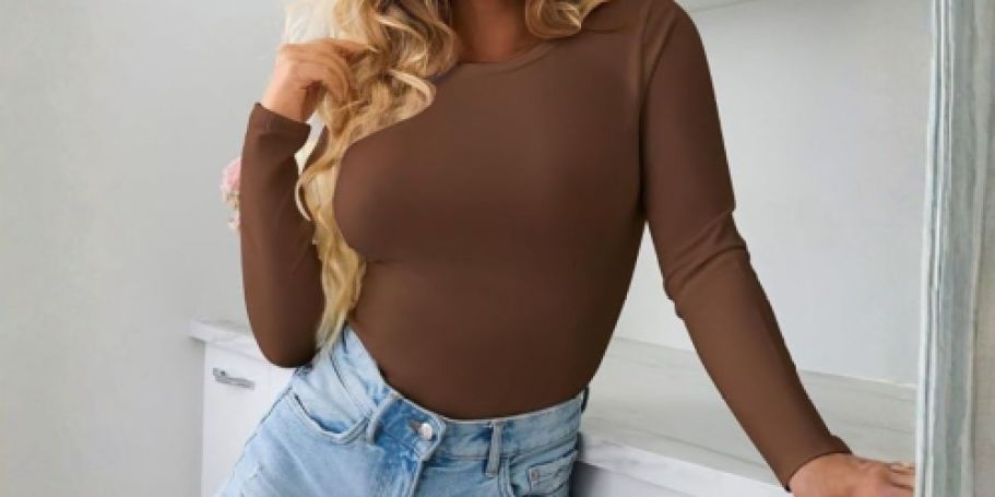 Women’s Stretchy Long-Sleeved Shirts Just $5 Each on Amazon