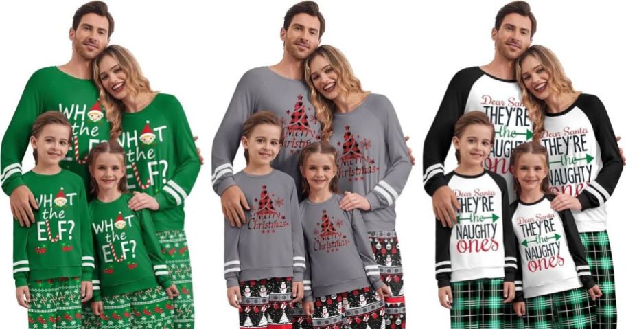 Ekouer Holiday Matching Family Pajamas