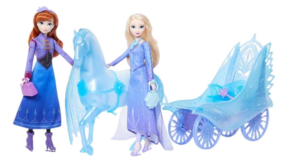 Elsa and Anna Skating barbie set