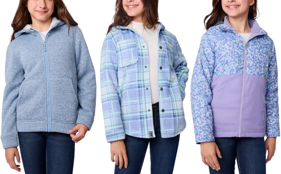 Free Country Girls Mountain Fleece Jacket, Chill Out Fleece Jacket, 3-in-1 Systems Jacket