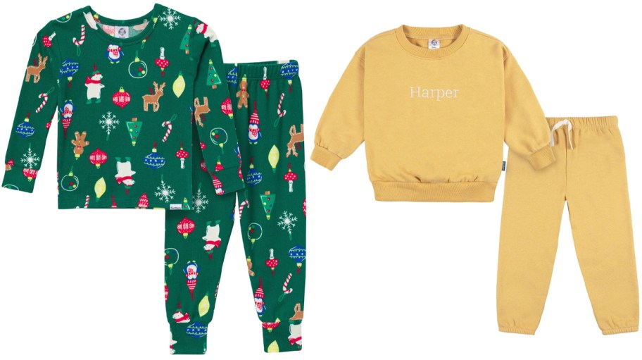 Gerber 2-Piece Infant & Toddler Hacci Snug Fit Pajama Set and Embroidered Infant & Toddler Sweatshirt & Pants Set