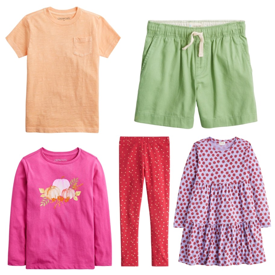 Kids shirts, shorts, leggings, dresses