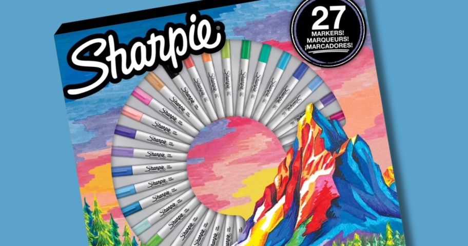 a Sharpie Marker 27 count set box