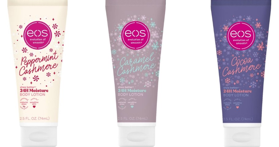 3 eos holiday scent travel size lotions