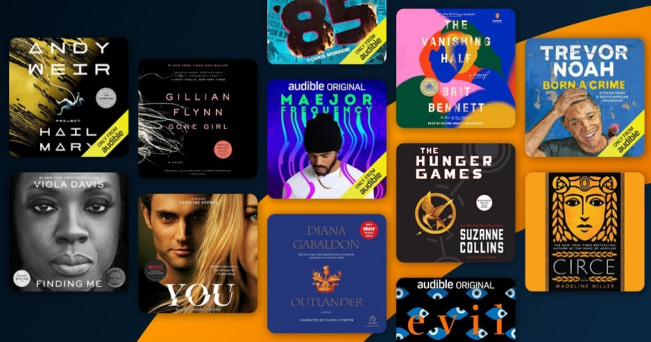 image of book covers on Audible