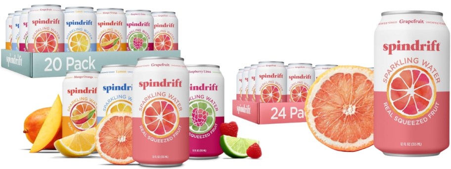 two Spindrift soda 24 packs